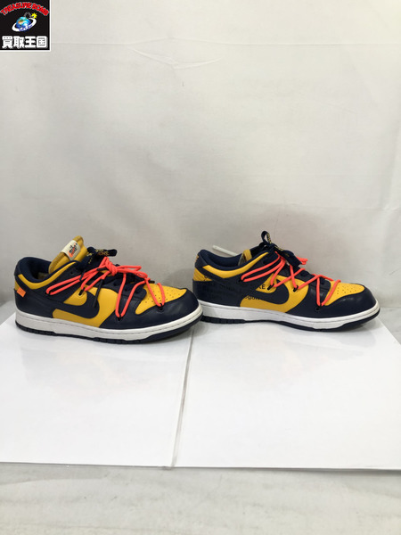 NIKE DUNK LOW LTHR/OW OFF-WHITE UNIVERSITY GOLD CT085(43)/ナイキ/オフホワイト