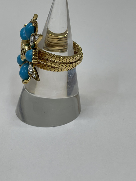 GUCCI クリスタルブルー 三連リング