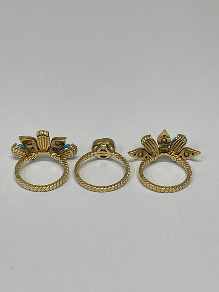 GUCCI クリスタルブルー 三連リング