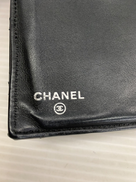 CHANEL/ｴﾅﾒﾙﾏﾄﾗｯｾ/3つ折り財布/BLK