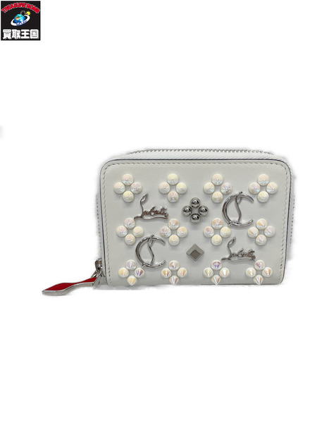 C.Louboutin パネトーネ スパイクスタッズ コインパース ホワイト[値下]