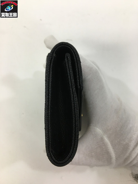 コンパクトウォレット トリフォールウォレット　黒 SAINT LAURENT BLACK 