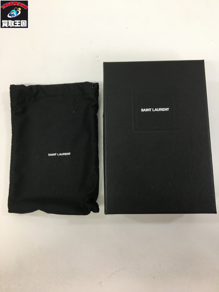 コンパクトウォレット トリフォールウォレット　黒 SAINT LAURENT BLACK 