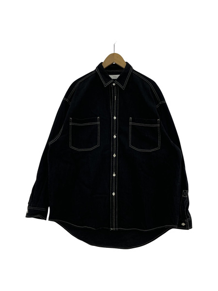 graphpaper 21SS/Denime Regular Collar Shirt 1 GM211-50077B