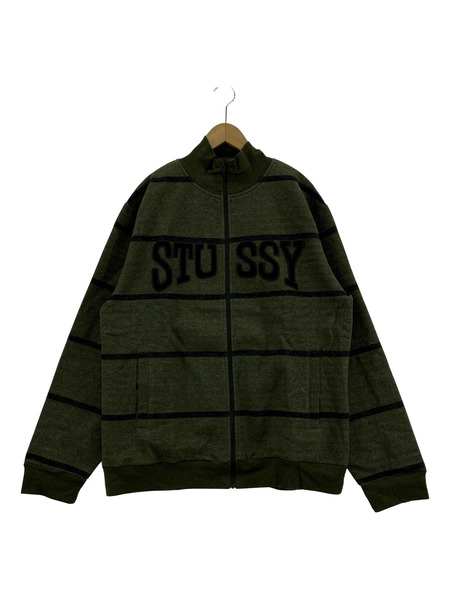 OLD STUSSY ボーダージップジャケット カーキ