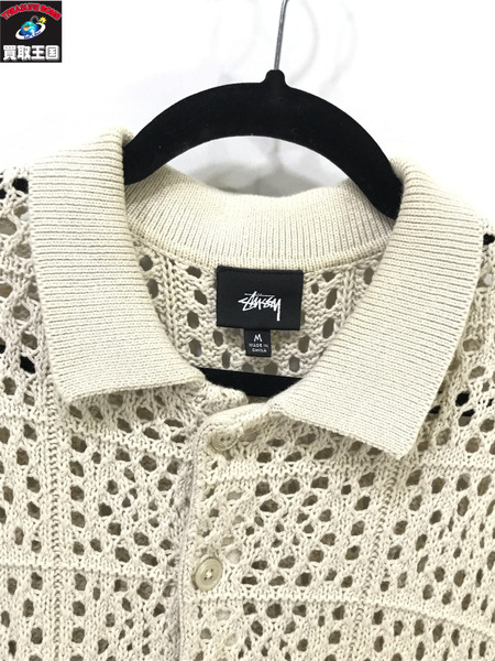 STUSSY/22SS/Crochet Shirt/M/ステューシー/ベージュ/シャツ｜商品番号