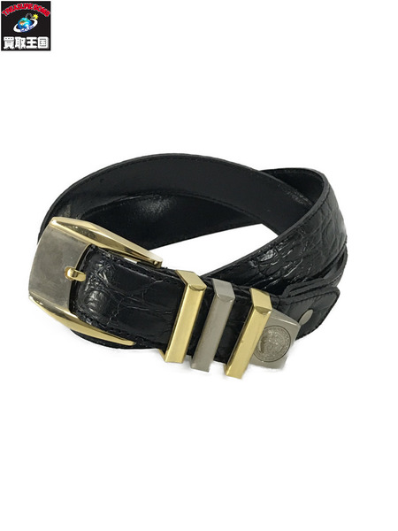 VERSACE イタリア製 レザーベルト 黒