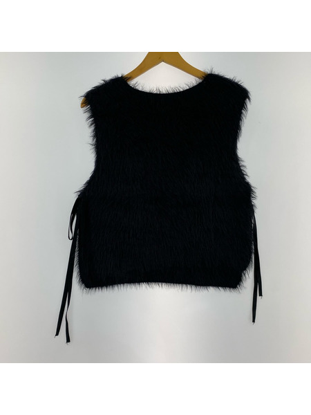 ジレ・ベスト NOTHINGEVERYTHING オープンサイドファーベスト 黒