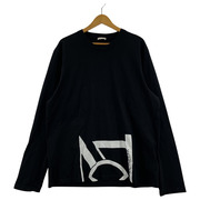 MONCLER ロゴプリント L/S カットソー 黒 L