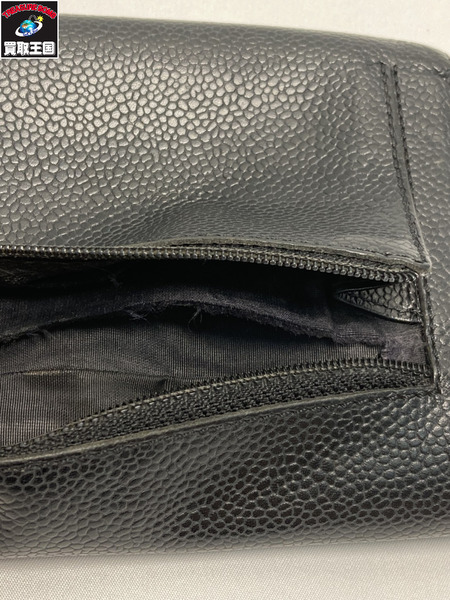 CHANEL キャビアスキン 三つ折り財布 コンパクトウォレット シャネル