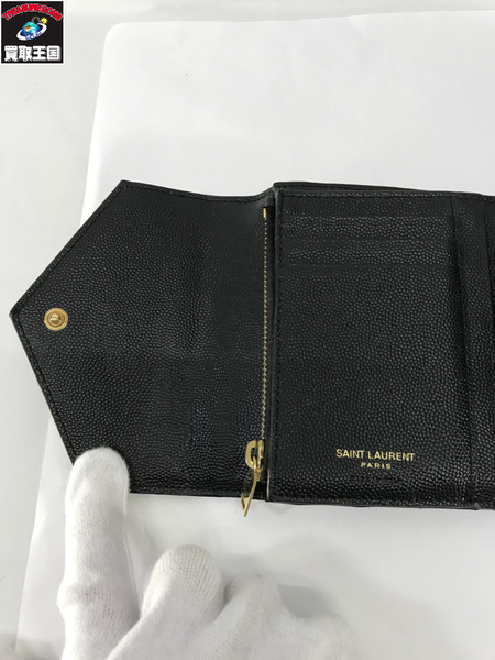 SAINT LAUREN  モノグラム コンパクトスリーフォールドウォレット 黒