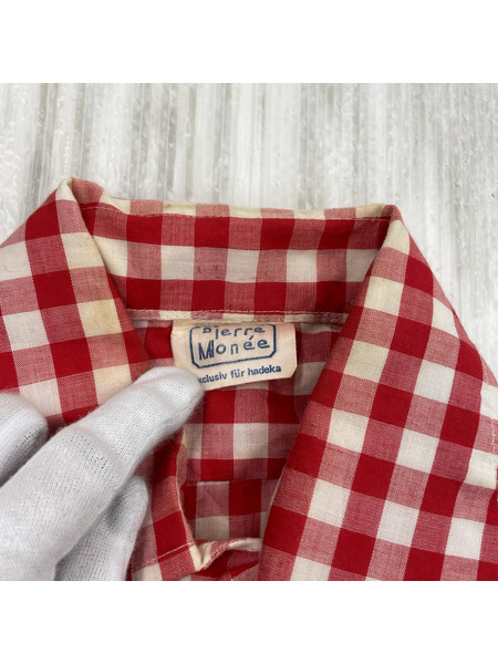 OLD・VINTAGE 長袖シャツ 70's ギンガムチェックシャツ RED