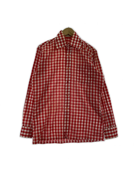 OLD・VINTAGE 長袖シャツ 70's ギンガムチェックシャツ RED
