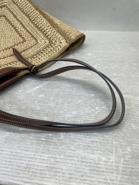 ANYA HINDMARCH ラフィア・ボウ・トート リボンロゴトリミングカゴバッグ