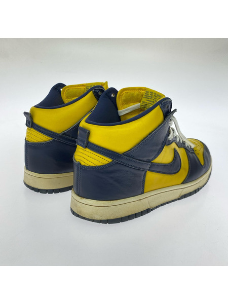 NIKE スニーカー dunk hi イエロー×ネイビー 27cm