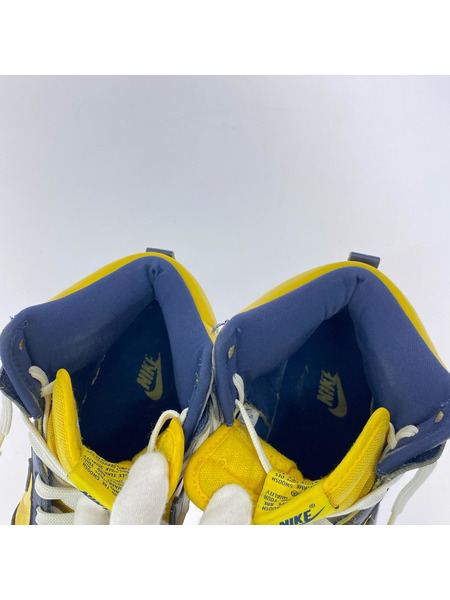 NIKE スニーカー dunk hi イエロー×ネイビー 27cm