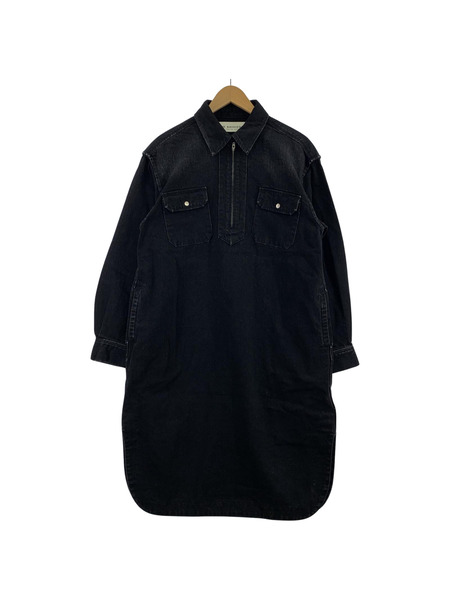 THE SHINZONE　HALF ZIP DENIM DRESS　ブラック 34