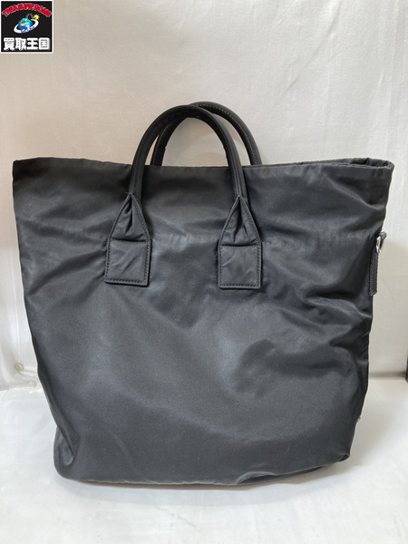 ハンドバッグ PRADA テスート　2WAY リバーシブル　ナイロン　トートバッグ　黒