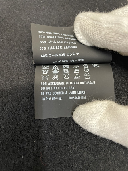 PRADA ロゴ刺繍 ウールカシミヤマフラー 黒[値下]