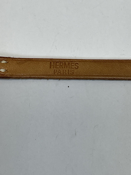 HERMES アピ3 レザーブレスレット □G刻印 茶