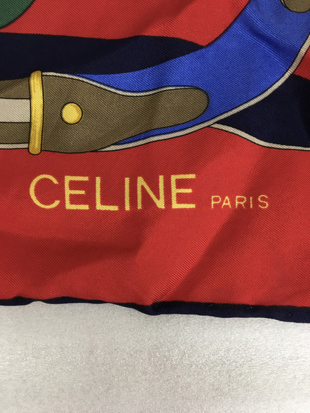 CELINE スカーフ レッド