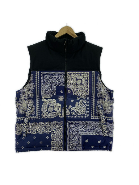 ダウンベスト miyagi hidetaka/バンダナ/紺/FREE