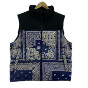 ダウンベスト miyagi hidetaka/バンダナ/紺/FREE