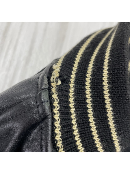 Whiteville 虎 袖レザースタジャン