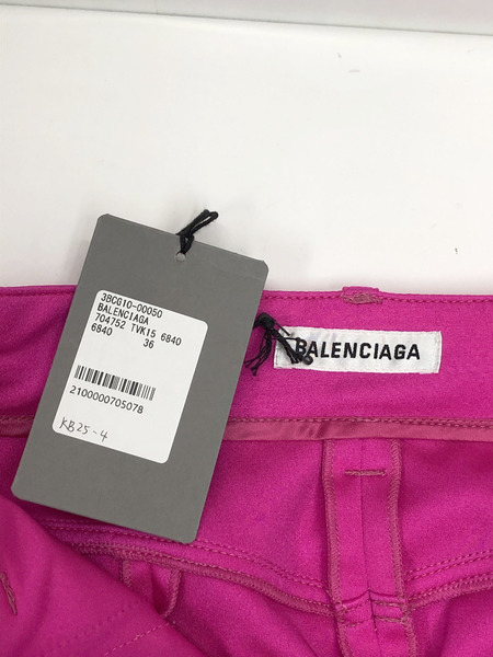 BALENCIAGA サテンストレッチパンツ 36 ピンク