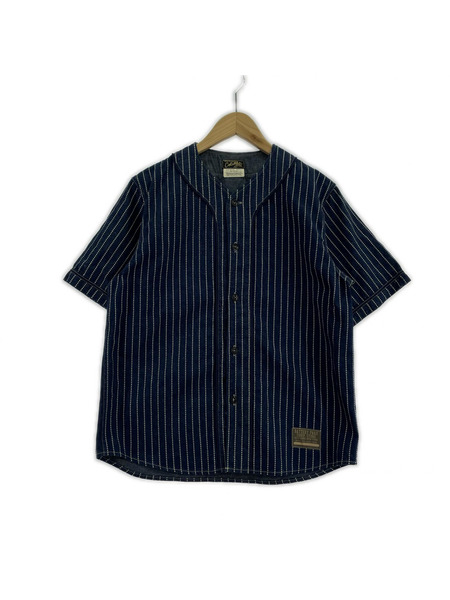 COLIMBO 半袖シャツ DOOLITTLE BASEBALLSHIRT インディゴ ストライプ S