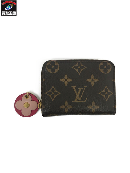 LV/コインケース モノグラム ジッピーコインパースフラワーチャーム ブラウン/M68312[値下]