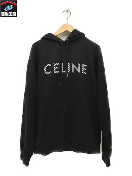 CELINE by Hedi Slimaneロゴスタッズスウェットパーカー(L)黒[値下]