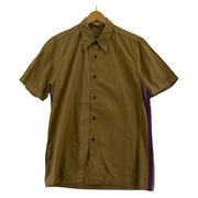 DRIES VAN NOTEN 半袖シャツ サイドライン、ブラウン、46