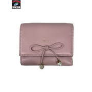 コンパクトウォレット JIMMY CHOO マリンダ rose レザーウォレット ピンク