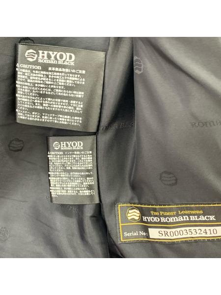 レザージャケット HYOD Roman Black  牛革ライダース (L)