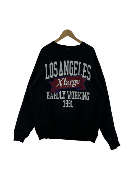 XLARGE RECORDS CREWNECK SWEAT BLK (L)