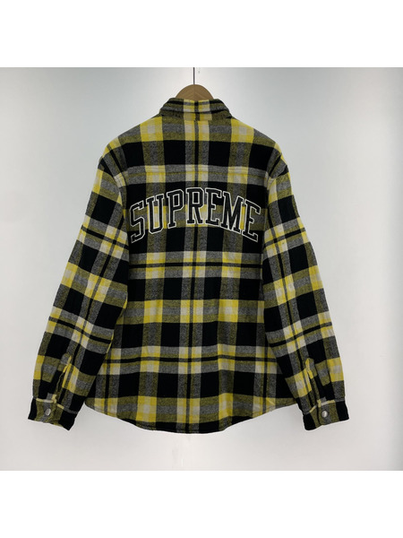 Supreme Quilted Arc Logo Flannel Shirt L イエロー