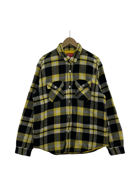 Supreme Quilted Arc Logo Flannel Shirt L イエロー