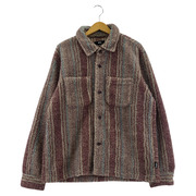 STUSSY 21AW STRIPE SHERPA SHIRT ストライプシェルパシャツ S 1110197