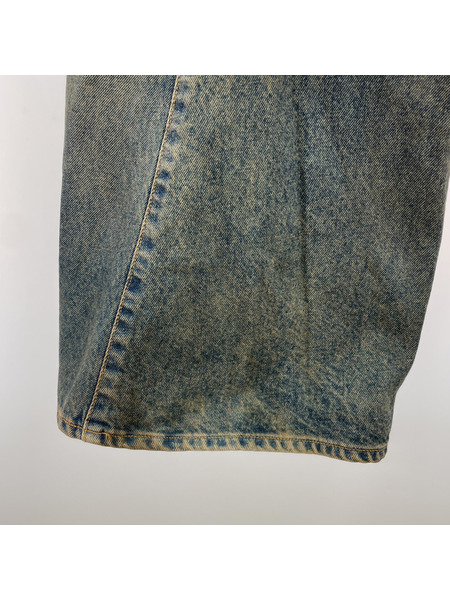 NVRFRGT 3D Twisted Wide Leg Jeans /インディゴ