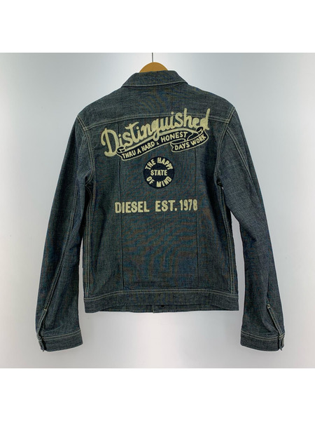 DIESEL デニムジャケット バック刺繍 (S)