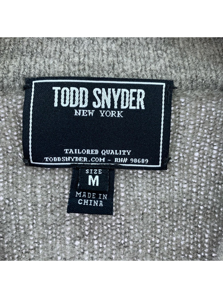 TODD SNYDER/カシミヤ混/ニットブルゾン/M/グレー