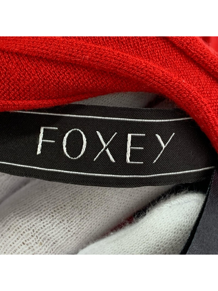 FOXEY ニット・セーター リブニットセーター 赤