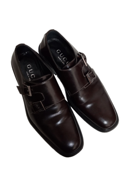 GUCCI/ダブルモンクストラップ/レザーシューズ/25.5ｃｍ