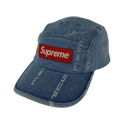 Supreme キャップ 20AW Logo Stripe Jaguard Denim Cap