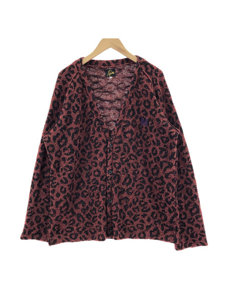 Needles V Neck Cardigane Leopard Knit