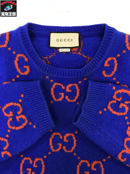 GUCCI ウールニット 青 