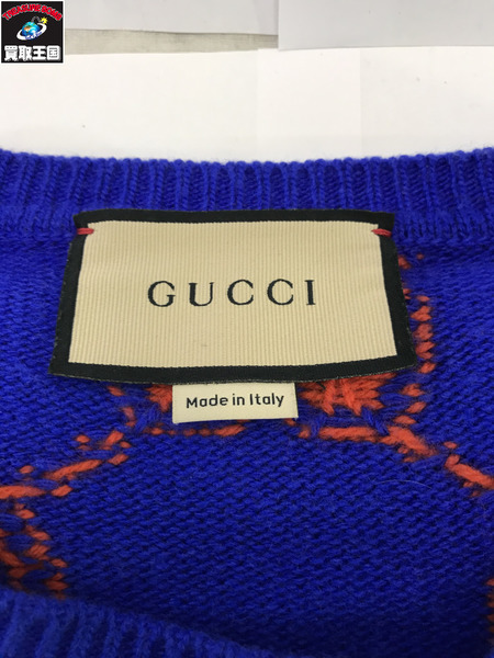 GUCCI ウールニット 青 