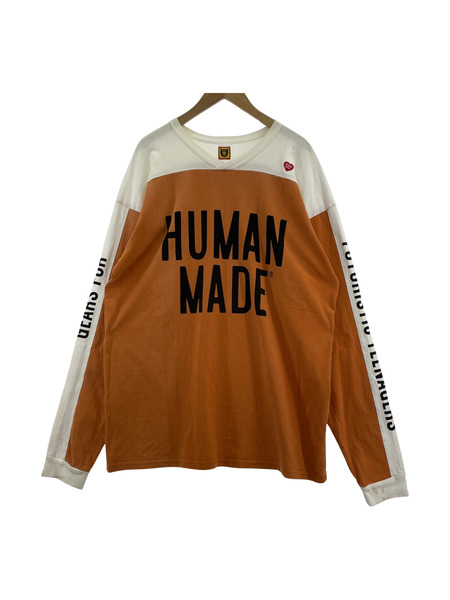 HUMAN MADE ロゴラグランカットソー（XL）[値下]