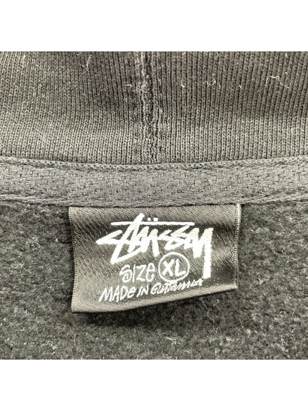 STUSSY パーカー WORLD WIDE Print Hoodie BLK XL